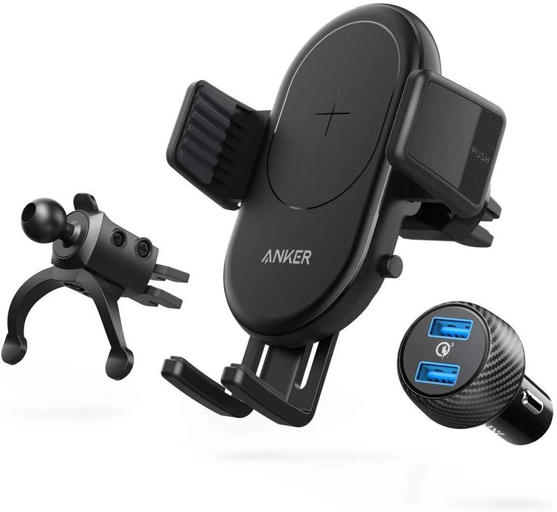 Anker Power Wave 7.5 Car Mount - Black - شاحن لاسلكي